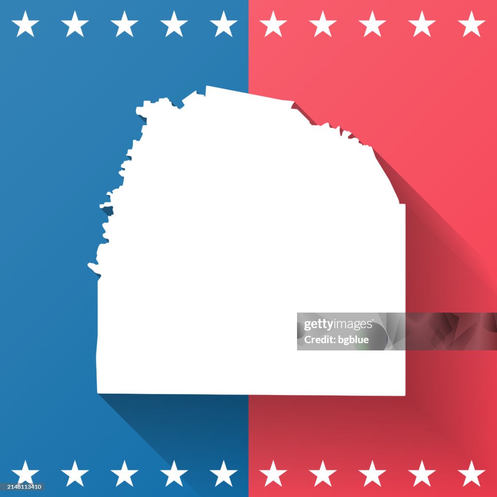 Franklin County, Tennessee. Map on blue and red background