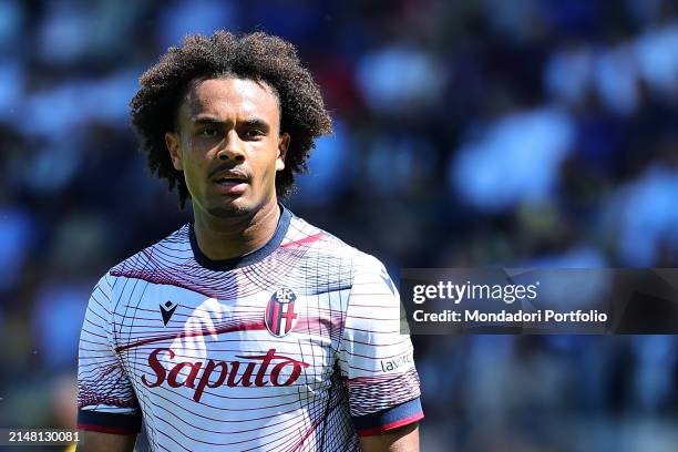 Joshua Zirkzee of Bologna FC during the Serie A football match between Frosinone Calcio and Bologna FC at Benito Stirpe stadium in Frosinone , April...