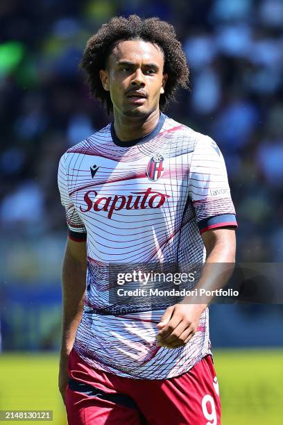 Joshua Zirkzee of Bologna FC during the Serie A football match between Frosinone Calcio and Bologna FC at Benito Stirpe stadium in Frosinone , April...