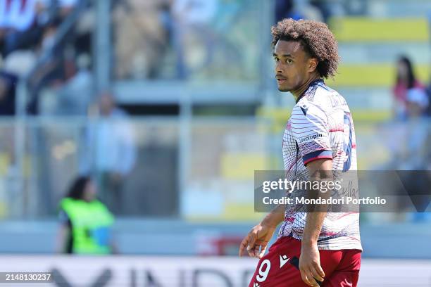 Joshua Zirkzee of Bologna FC during the Serie A football match between Frosinone Calcio and Bologna FC at Benito Stirpe stadium in Frosinone , April...