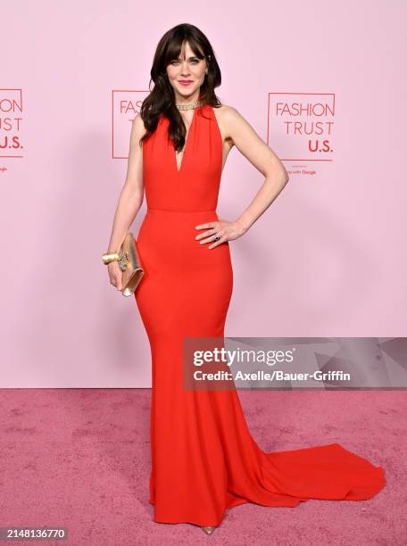 Zooey Deschanel attends the FASHION TRUST U.S. Awards 2024 on April 09, 2024 in Beverly Hills, California.