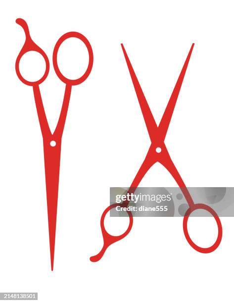 bildbanksillustrationer, clip art samt tecknat material och ikoner med hair stylist scissors on a transparent background - sax