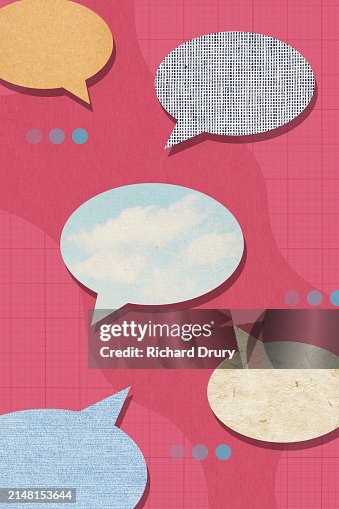 Several speech bubbles with different information inside Several speech bubbles with different information inside