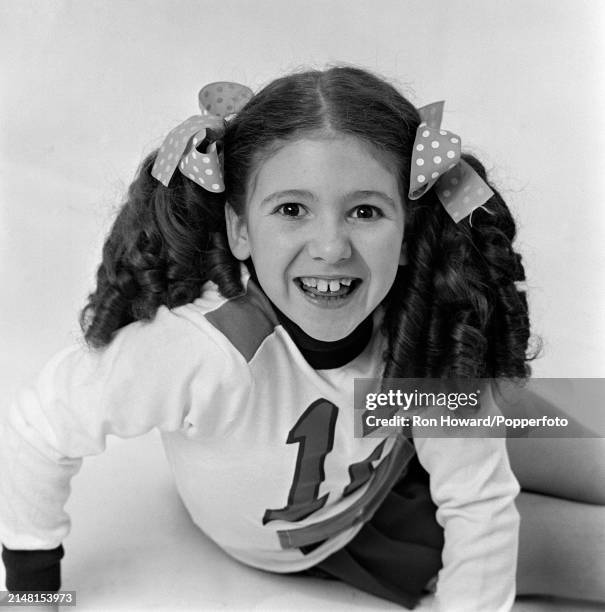 Studio shot of English actress, dancer and singer Bonnie Langford in London, circa 1974. Bonnie Langford currently appears in the West End production...