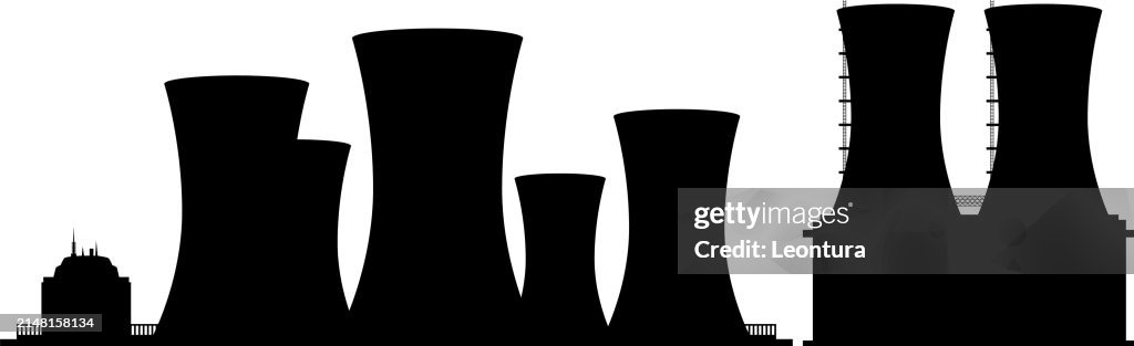 Silhouette des centrales électriques