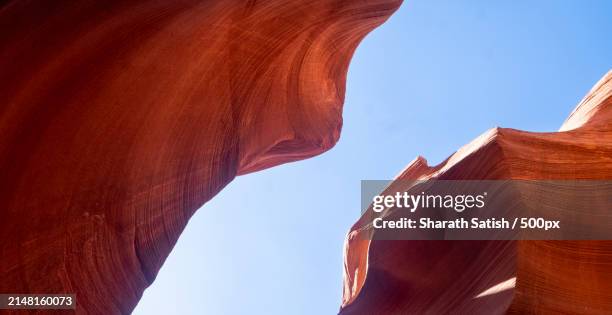 low angle view of rock formations against sky,page,arizona,united states,usa - coconino county stock pictures, royalty-free photos & images