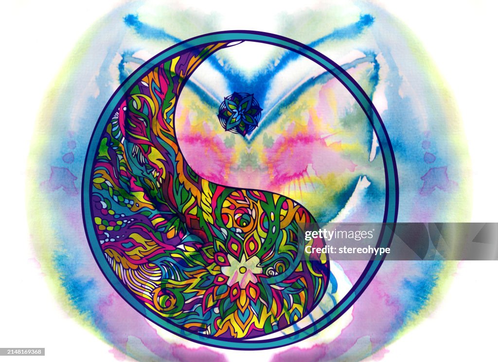 Ying and yang butterfly planet