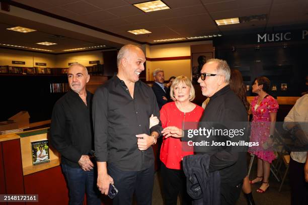 Miguelangel Perez, Ronald Day, Cristina Saralegui and Emilio Estefan seen at Barnes & Noble West Kendall on April 05, 2024 in Miami, Florida.