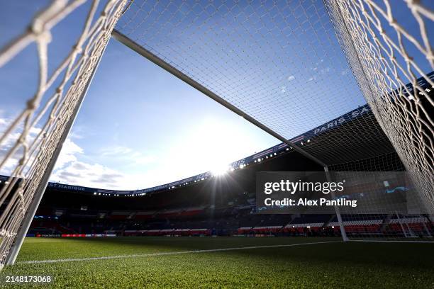 General view inside the stadium prior to the UEFA Champions League quarter-final first leg match between Paris Saint-Germain and FC Barcelona at Parc...