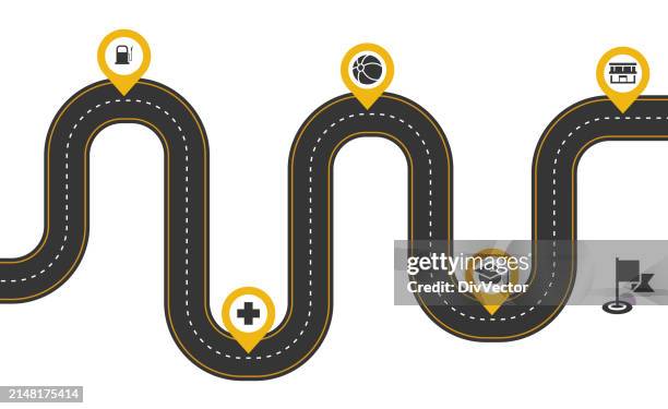 straßenkarte vektor illustration - straßenverkehr stock-grafiken, -clipart, -cartoons und -symbole