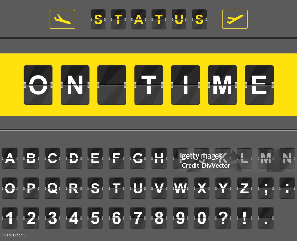 Vector Analog flip board timetable