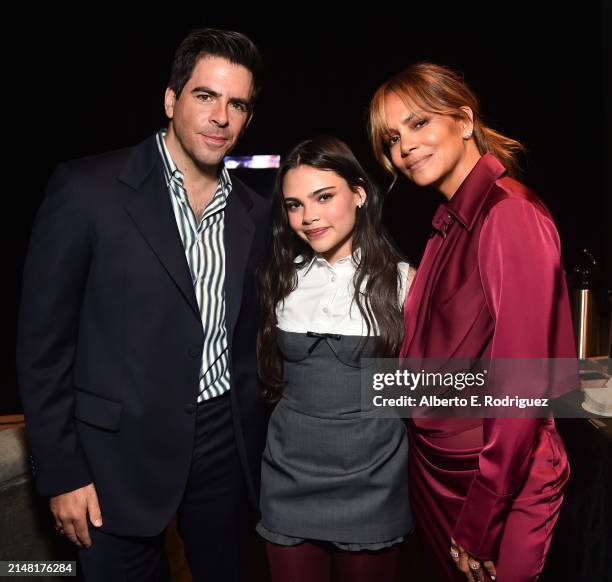 Eli Roth, Ariana Greenblatt and Halle Berry attend the Lionsgate Exclusive Presentation of its Upcoming Slate during CinemaCon, the official...