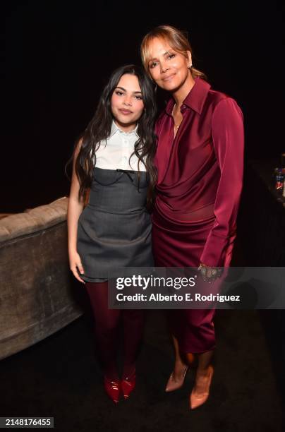 Ariana Greenblatt and Halle Berry attend the Lionsgate Exclusive Presentation of its Upcoming Slate during CinemaCon, the official convention of the...