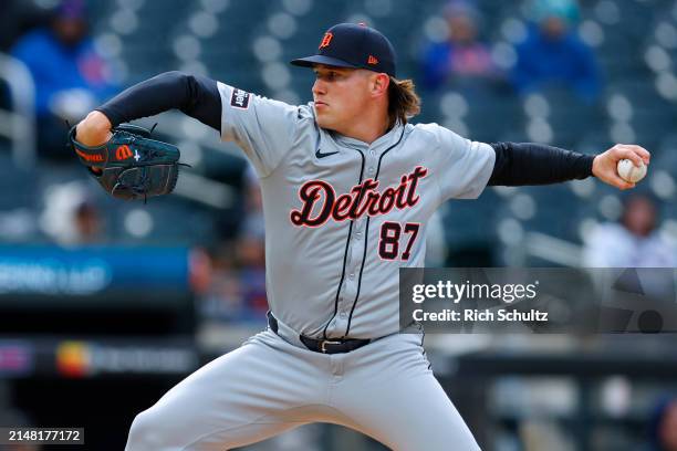 Tyler Holton of the Detroit Tigers in action against the New York Mets during game two of a double header at Citi Field on April 4, 2024 in New York...