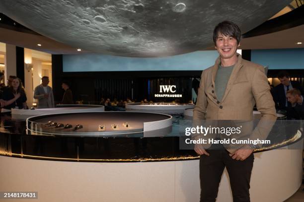 Professor Brian Cox joins IWC Schaffhausen at Watches and Wonders on April 10, 2024 in Geneva, Switzerland.