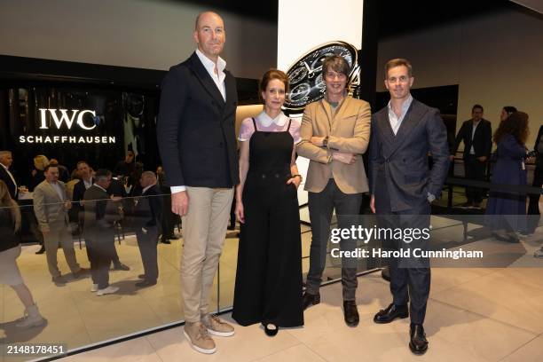 Professor Brian Cox, IWC Schaffhausen CEO Chris Grainger-Herr, CMO Franziska Gsell and Chief Design Officer Christian Knoop at the IWC Schaffhausen...