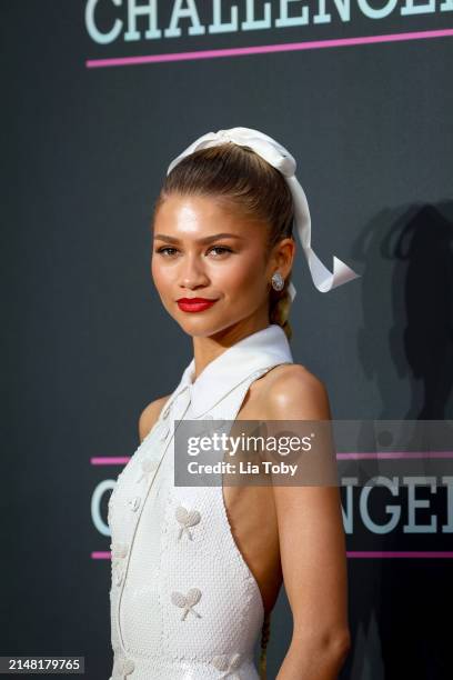 Zendaya attends the UK premiere of "Challengers" at the Odeon Luxe Leicester Square on April 10, 2024 in London, England.