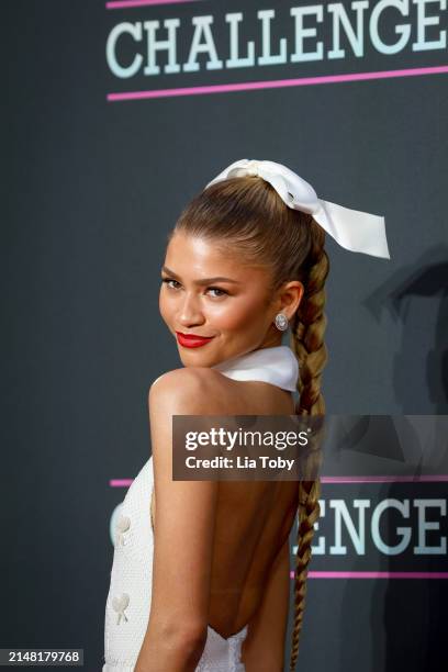 Zendaya attends the UK premiere of "Challengers" at the Odeon Luxe Leicester Square on April 10, 2024 in London, England.