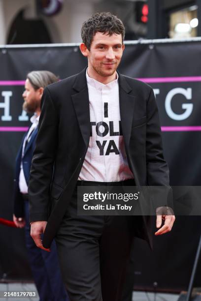 Josh O'Connor attends the UK premiere of "Challengers" at the Odeon Luxe Leicester Square on April 10, 2024 in London, England.