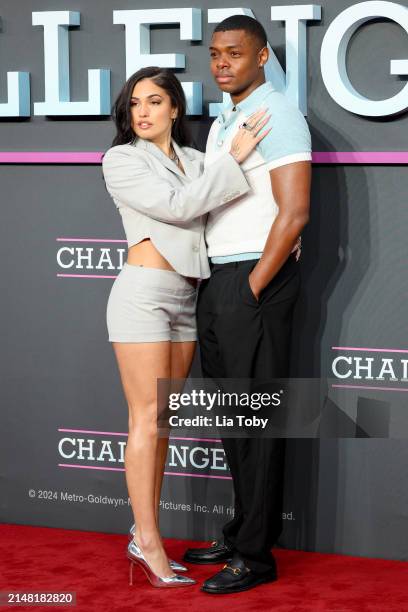 Mabel and Preye Crooks attend the UK premiere of "Challengers" at the Odeon Luxe Leicester Square on April 10, 2024 in London, England.