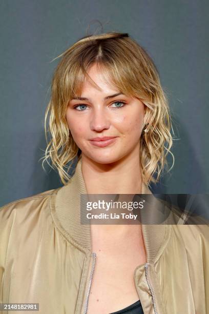 Mia Regan attends the UK premiere of "Challengers" at the Odeon Luxe Leicester Square on April 10, 2024 in London, England.