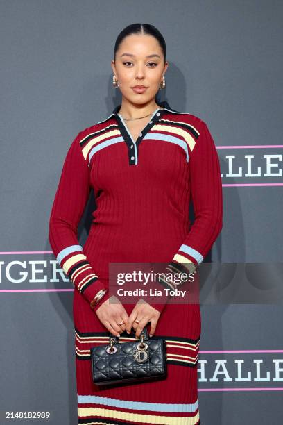 Grace Carter attends the UK premiere of "Challengers" at the Odeon Luxe Leicester Square on April 10, 2024 in London, England.