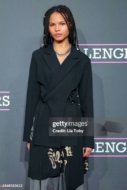 Indeyarna Donaldson-Holness attends the UK premiere of "Challengers" at the Odeon Luxe Leicester Square on April 10, 2024 in London, England.