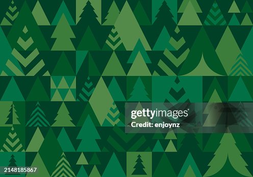 Seamless forest green Christmas trees pattern background Seamless forest green Christmas trees pattern background