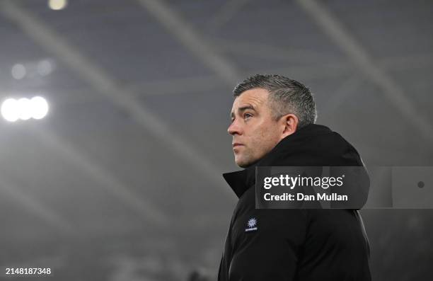 Steven Schumacher, Manager of Stoke City, looks on prior to the Sky Bet Championship match between Swansea City and Stoke City at Liberty Stadium on...