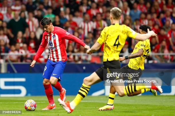 Alvaro Morata of Atletico de Madrid in action during the UEFA Champions League, Quarter finals, football match played between Atletico de Madrid and...