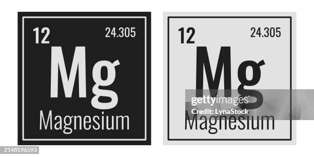 magnesium symbol. chemical element of the periodic table. vector illustration isolated on white background. glass sign. - magnesium stock illustrations
