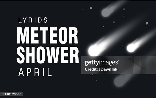 Modèle de conception de bannière Web d’événement Lyrids Meteor Shower April Modèle de conception de bannière Web d’événement Lyrids Meteor Shower April
