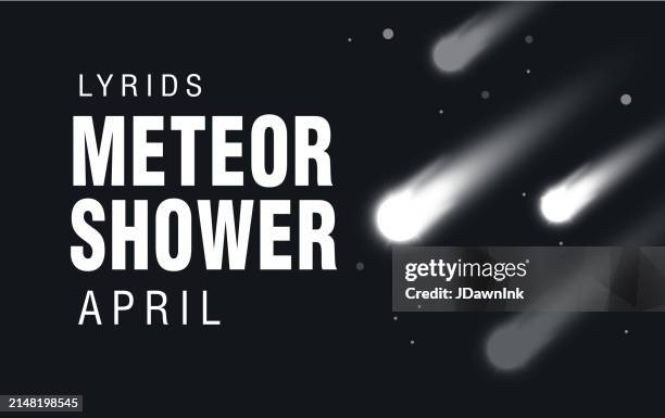 lyrids meteor shower april event web banner design template - meteor shower stock illustrations