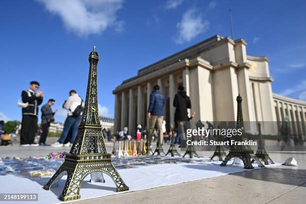 General view of Trocadéro, one of the venues under construction for the Paris 2024 Summer Olympics, on April 10, 2024 in Paris, France. Paris will...