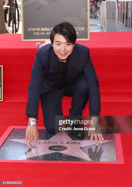 Lang Lang attends his Hollywood Walk of Fame Star Ceremony on the Hollywood Walk of Fame on April 10, 2024 in Los Angeles, California.