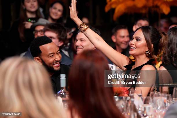 John Legend and Chrissy Teigen attend as City Harvest Presents The 2024 Gala: Magic Of Motown at Cipriani 42nd Street on April 10, 2024 in New York...