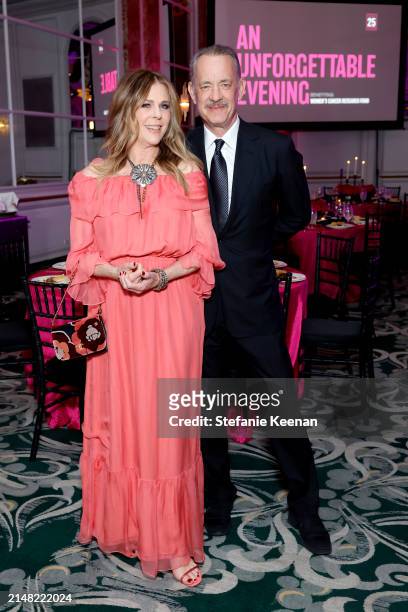 Rita Wilson and Tom Hanks attend "An Unforgettable Evening" Benefiting The Women's Cancer Research Fund at Beverly Wilshire, A Four Seasons Hotel on...