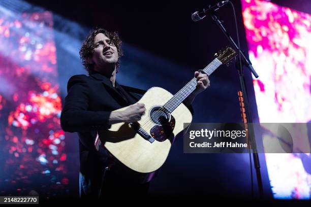 Singer/guitarist Dean Lewis performs at Spectrum Center on April 10, 2024 in Charlotte, North Carolina.