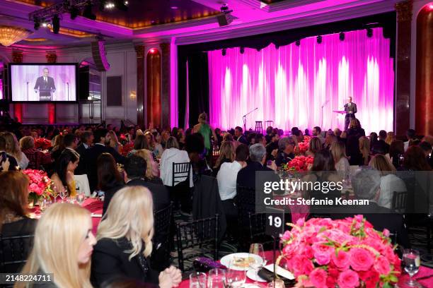 Tom Hanks speaks onstage during "An Unforgettable Evening" Benefiting The Women's Cancer Research Fund at Beverly Wilshire, A Four Seasons Hotel on...