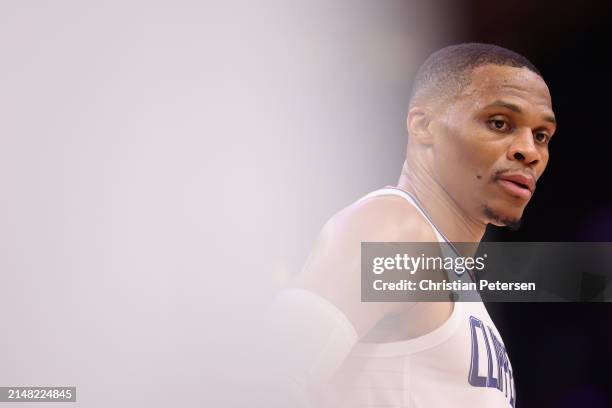 Russell Westbrook of the LA Clippers during the first half of the NBA game at Footprint Center on April 09, 2024 in Phoenix, Arizona. NOTE TO USER:...