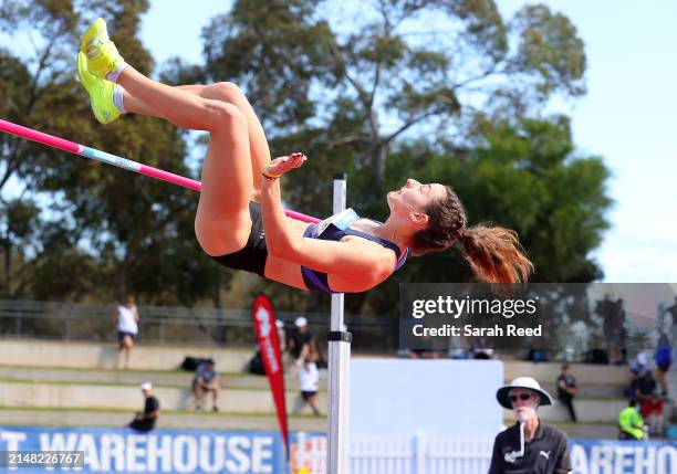 Womens Heptathlon - high jump - Camryn Newton-Smith of QLD clearing 1.81 during the 2024 2024 Australian Athletics Championships at SA Athletics...