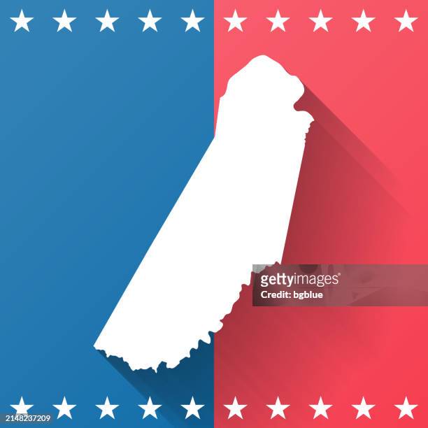 cumberland county, virginia. karte auf blauem und rotem hintergrund - verwaltungsbezirk cumberland county stock-grafiken, -clipart, -cartoons und -symbole