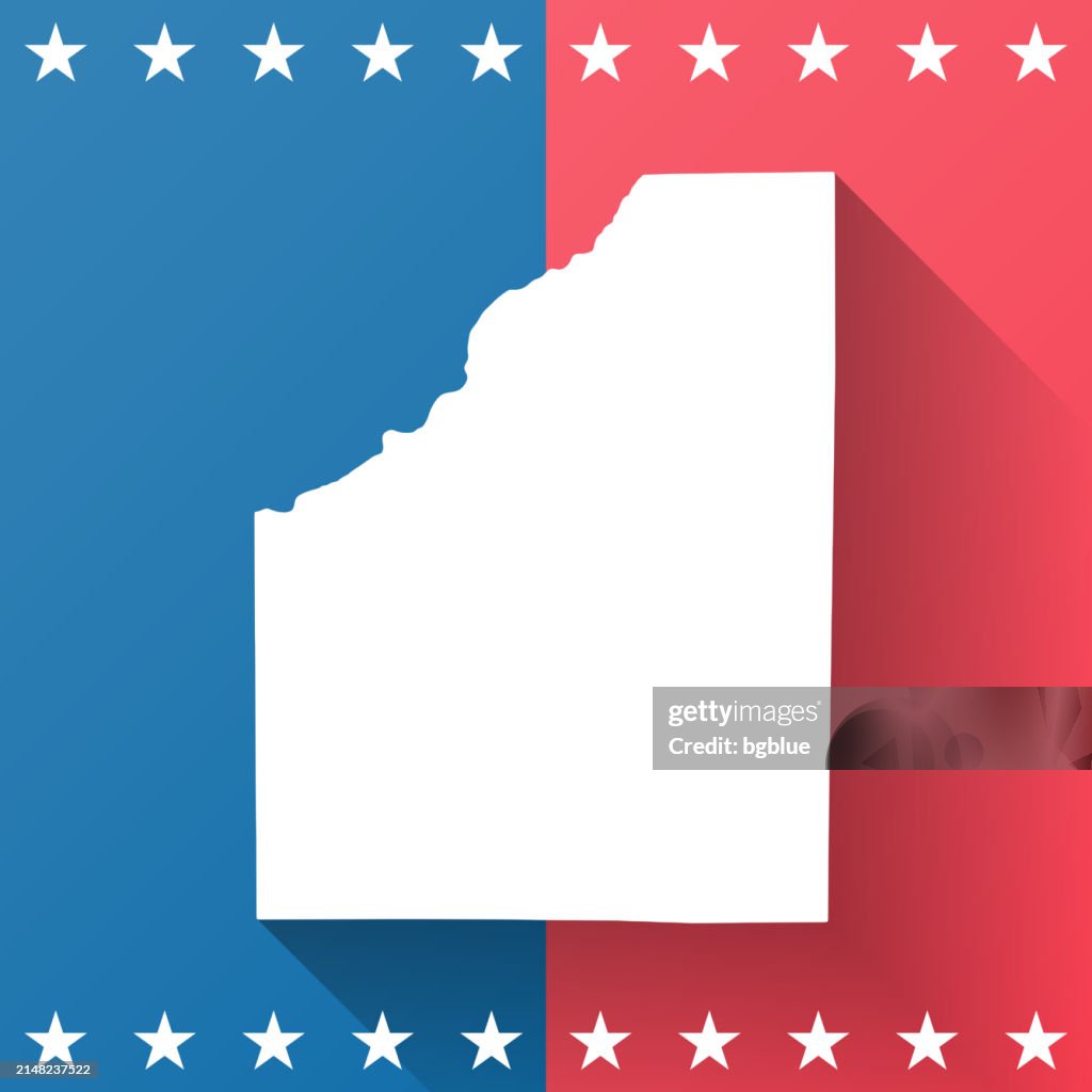 Wood County, Ohio. Map on blue and red background