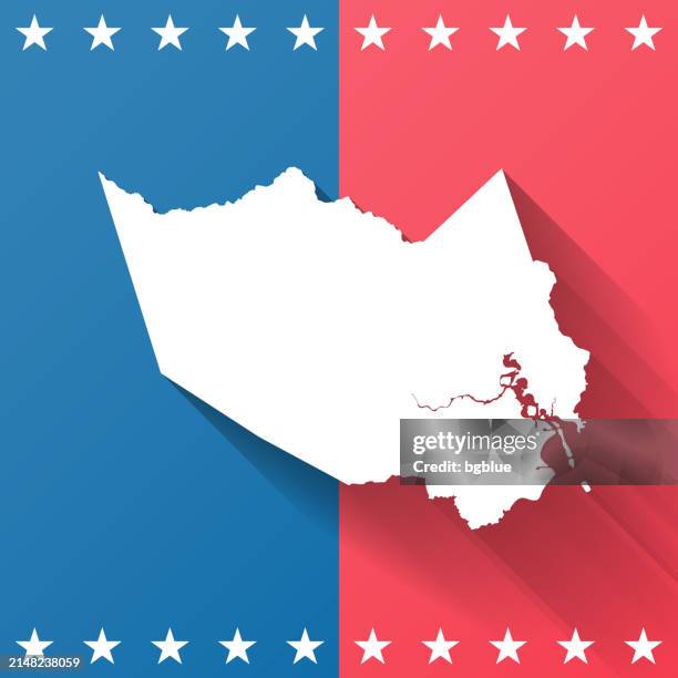 harris county, texas. map on blue and red background - houston space stock illustrations