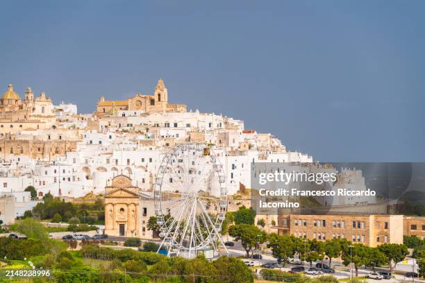 ostuni, puglia. city skyline - puglia stock pictures, royalty-free photos & images