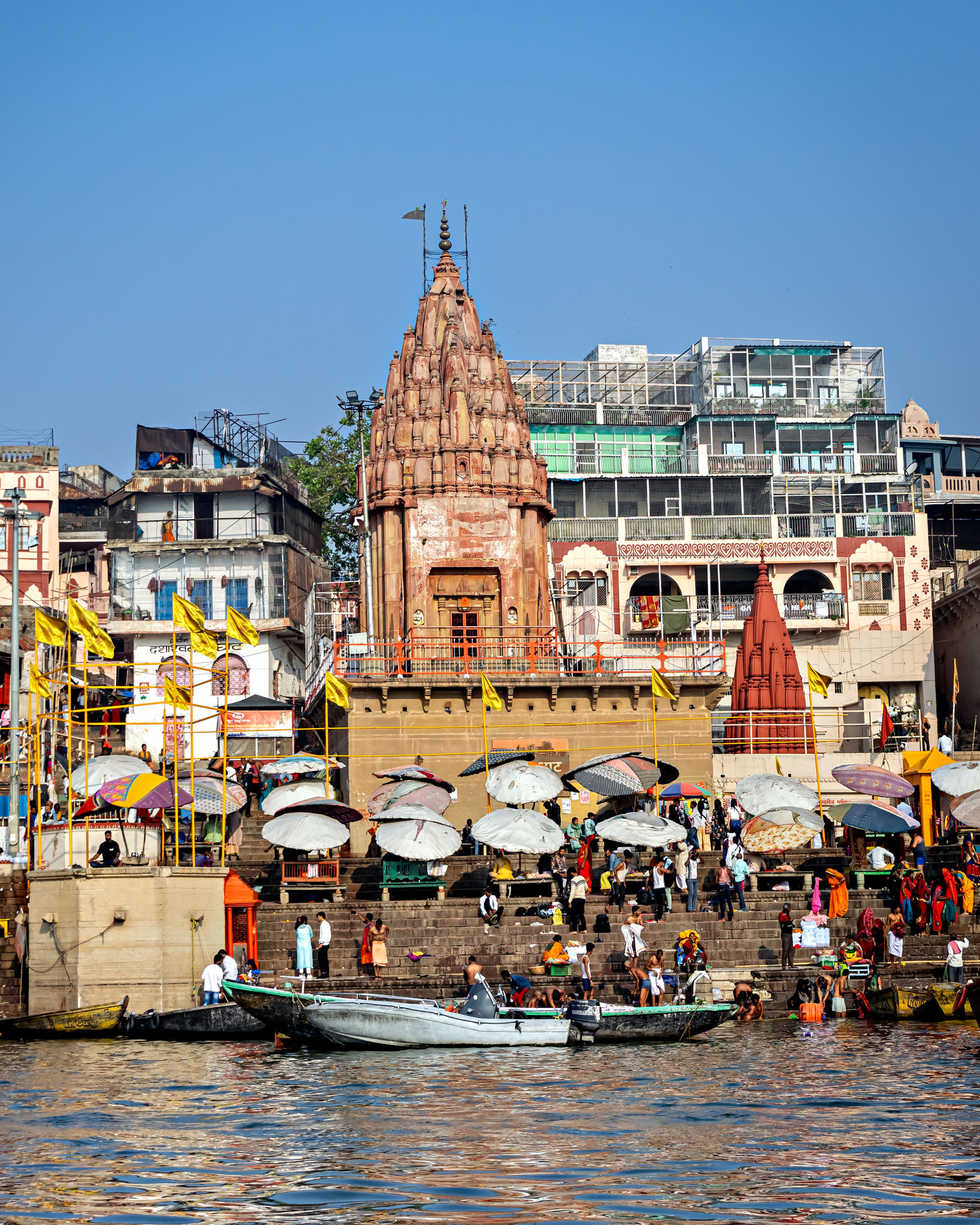 pilgrims at temple