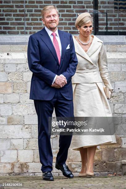 King Willem-Alexander of The Netherlands and Queen Maxima of The Netherlands attend the Four Freedom Award Ceremony at the Abbey on April 11, 2024 in...