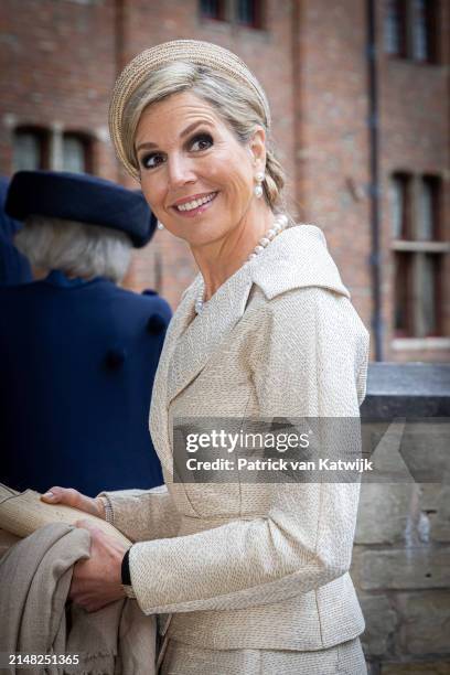 Queen Maxima of The Netherlands attends the Four Freedom Award Ceremony at the Abbey on April 11, 2024 in Middelburg, Netherlands.