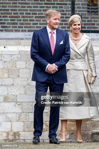 King Willem-Alexander of The Netherlands and Queen Maxima of The Netherlands attend the Four Freedom Award Ceremony at the Abbey on April 11, 2024 in...