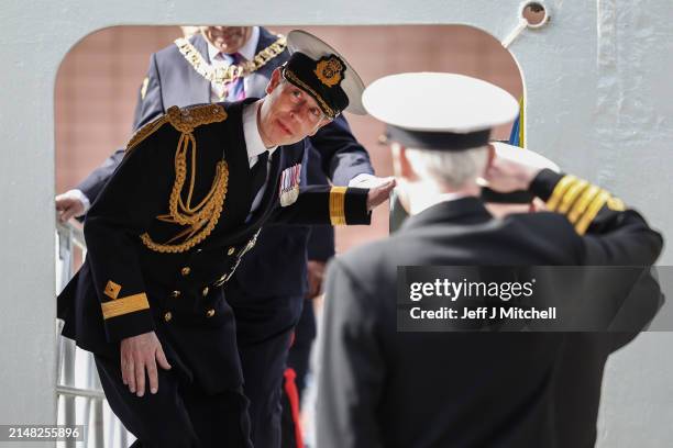 Prince Edward The Duke of Edinburgh, as Commodore in Chief of the Royal Fleet Auxiliary joins the crew on Royal Fleet Auxiliary ship, RFA Stirling...